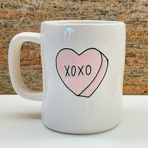 💕New Rae Dunn Double Sided Candy Hearts Mug XOXO Pink Valentine’s Day Cup 💕